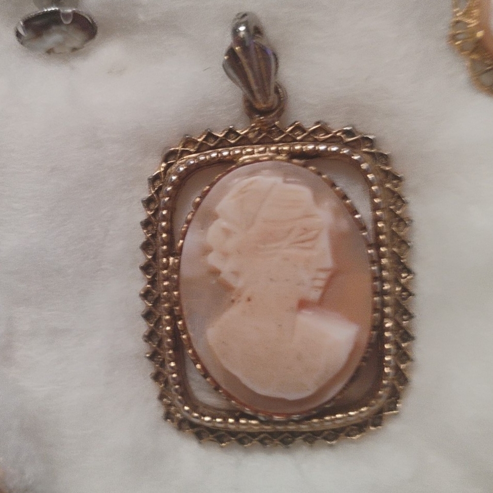 Cameo Gold and Cream Brooch